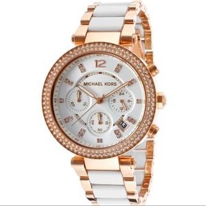 Michael Kors Chronograph Parker White and Rosegold